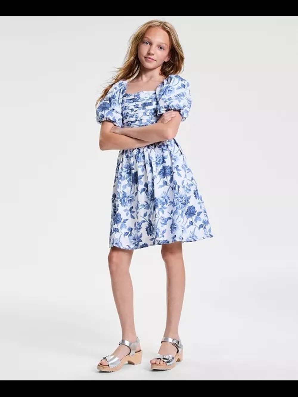 abercrombie kids Girls Emerson Puff Sleeve Mini Dress - Picture 6 of 6